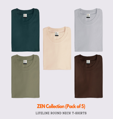 Lifeline Zen Collection (Pack of 5) Roundneck T-Shirts