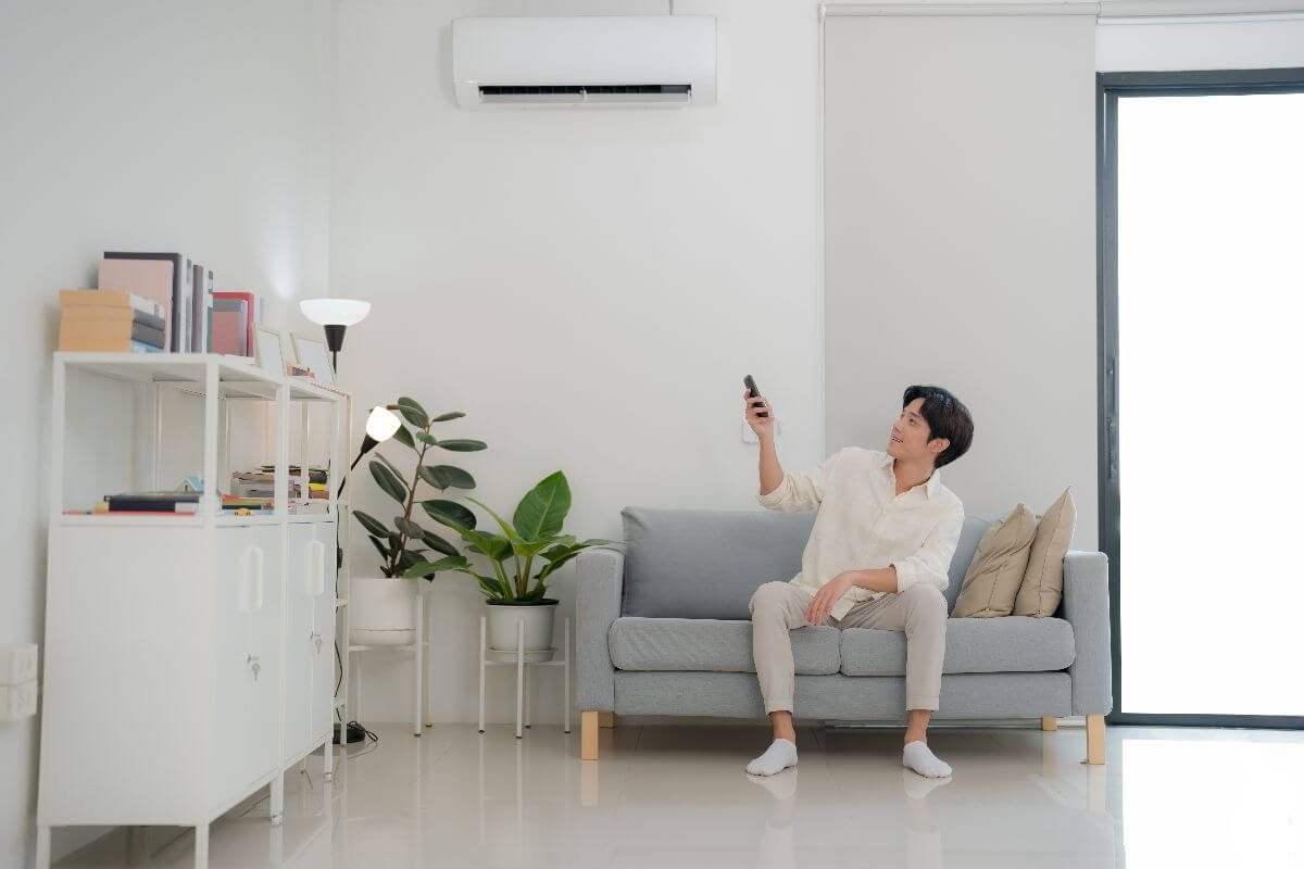man enjoying right appliance for home