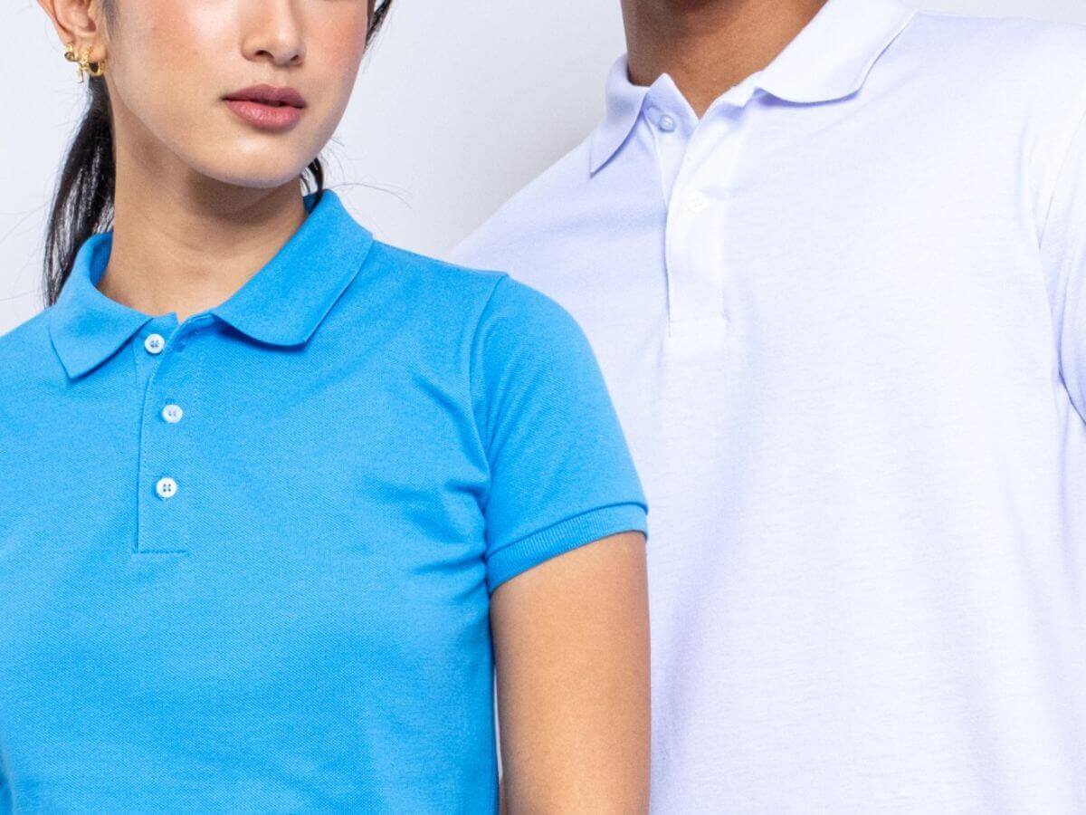 Showcase a man and woman wearing Lifeline shirts, highlighting a range of colors and sizes for inclusive, comfortable fit options.